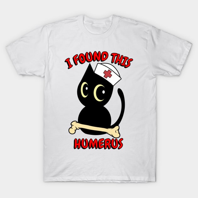 Funny black Cat tells a lame joke T-Shirt by Pet Station